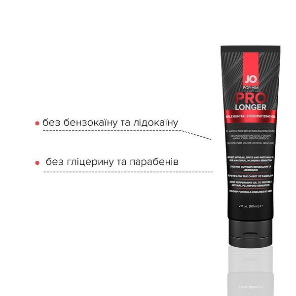 Пролонгер гель System JO Prolonger Gel (60 мл) з олією перцевої м&rsquo;яти, гвоздикового перцю та пачулів ON0081 фото